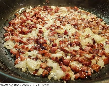 White Cabbage With Bacon Herbs And Spices