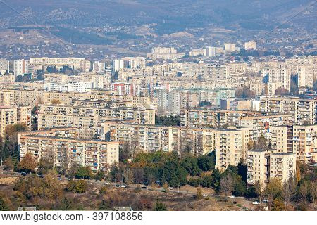 Tbilisi, Georgia - 28 November, 2020: View Of The Residential Areas Of Tbilisi