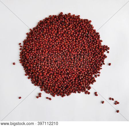 Small Red Beans Adzuki On White Background Isolated Top View