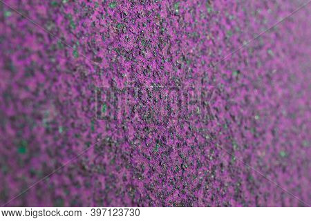 Coarse Pink And Green Tinted Background Or Wallpaper. Rough Textured Matte Surface. Catchy Bright Un