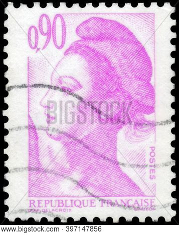 Saint Petersburg, Russia - September 27, 2020: Postage Stamp Issued In The France With The Image Of 