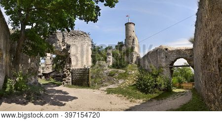View Of The Ruins Of The Medieval Castle Falkenstein, Austria