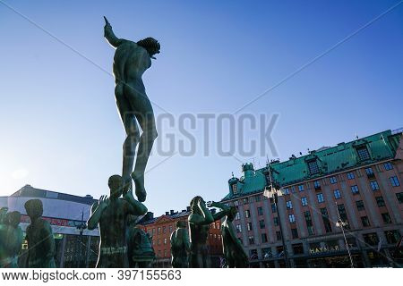 Stockholm - 02/07/2017: Millesgarden Statues View From Backside