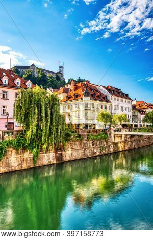 Ljubljana City Center During A Sunny Day, Slovenia