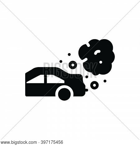 Black Solid Icon For Pollution Carbon Chimney-gas Smoke Air Fumes Reduce Exhaust Motor Vechicle Car 