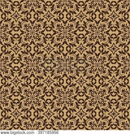 The Beauty Flower Motifs On Jember Batik With Smooth Mocca Color Design.