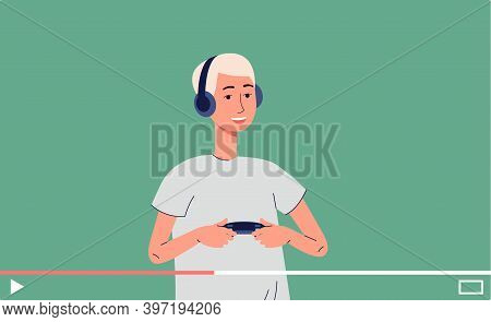 Digital Online Video Tutorials About Video Games A Vector Flat Illustration