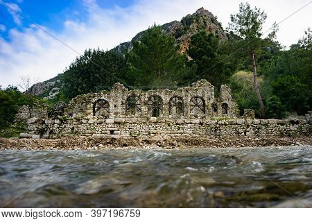 Ruins Of Olympos (olympus) Ancient Cİty. Cirali Beach. Antalya, Turkey. Travel And Tourism Backgroun