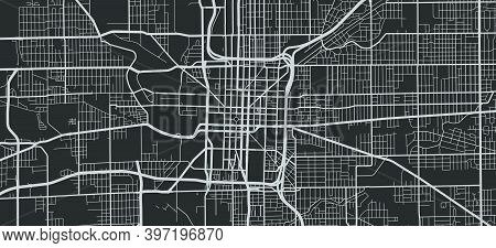 Urban City Map Of Indianapolis. Vector Illustration, Indianapolis Map Grayscale Art Poster. Street M