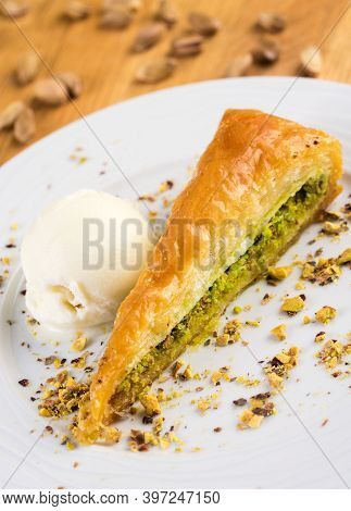 Carrot Slice Baklava, Baklava With Pistachio. Turkish Traditional Dessert. Turkish Name 