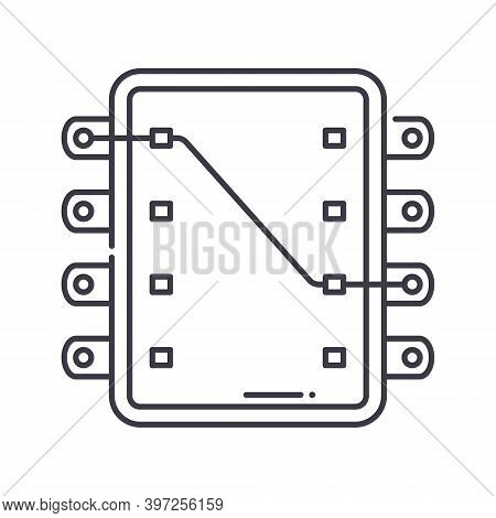 Ic Socket Icon, Linear Isolated Illustration, Thin Line Vector, Web Design Sign, Outline Concept Sym