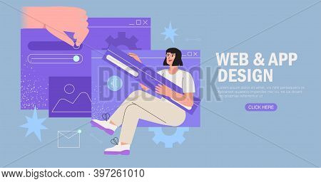 Designers Working On Website Or Application, Ui Ux Design And Programming. Creative Team Doing Resea