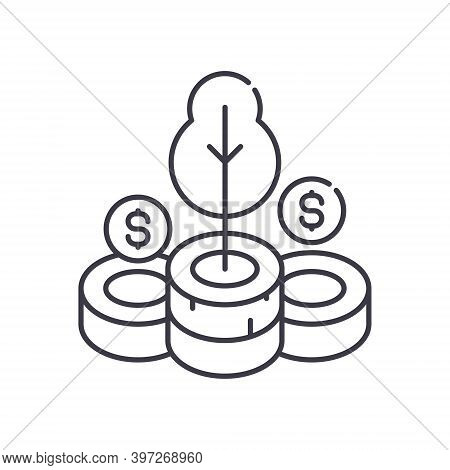 Growth Investing Icon, Linear Isolated Illustration, Thin Line Vector, Web Design Sign, Outline Conc