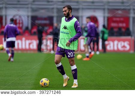 Milano, Italy. 29th November 2020. German Pezzella Of Acf Fiorentina    During The Serie A Match Bee