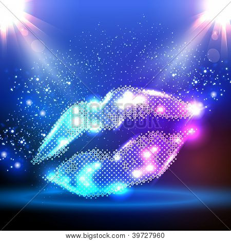 Illustrazione di colore Party con le labbra