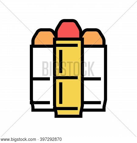 Semi Wad Cutter Or Blank Cartridges Color Icon Vector. Semi Wad Cutter Or Blank Cartridges Sign. Iso