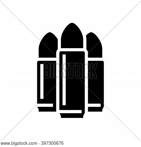 Lead Round Nose Soft Point Bullet Glyph Icon Vector. Lead Round Nose Soft Point Bullet Sign. Isolate