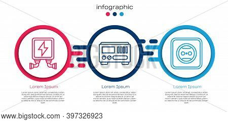 Set Line Electric Transformer, Electrical Measuring Instruments And Electrical Outlet. Business Info