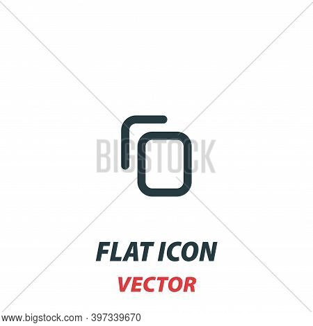 Copy File Duplicate Document Icon In A Flat Style. Vector Illustration Pictogram On White Background