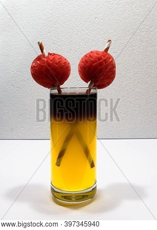 Zurich, Switzerland - October 10, 2020: Bambus-bamboo Coctail Drink, Composed Of Yellow Lemonade And