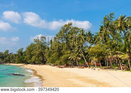 Ao Tapao Beach At Koh Kood Island, Thailand In A Sunny Day