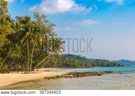 Ao Tapao Beach At Koh Kood Island, Thailand In A Sunny Day