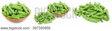 Green Beans Isolated On A White Background With Full Depth Of Field. Setor Collection