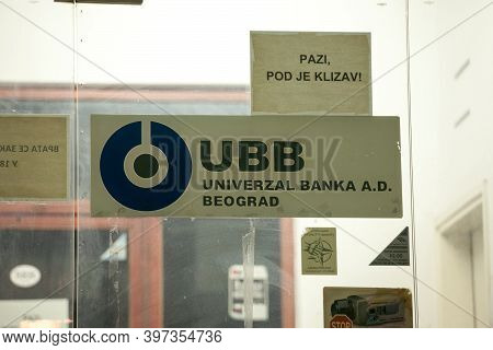 Belgrade, Serbia - October 8, 2020: Ubb Logo On Their Former Main Office In Belgrade. Also Known As 