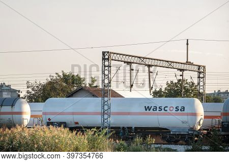 Pancevo, Serbia - October 11, 2020: Wascosa Logo On One Of Their Cistern Rail Cars In Pancevo. Wasco