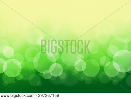 Green Color Bokeh Abstract Light Background, Illustration