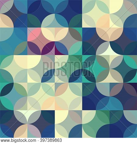 Retro Seamless Pattern With Circles. Colorful Vector Background For Hipster.