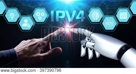 Business, Technology, Internet And Network Concept. Ipv4 Abbreviation.modern Technology Concept.
