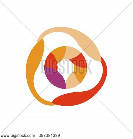 Flowing Movement Geometric Web Rings Vector Abstract Circle Logo Design Graphic Element Template