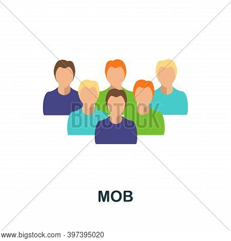 Mob Flat Icon. Simple Element From Protest Collection. Creative Mob Icon For Web Design, Templates, 