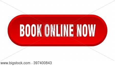 Book Online Now Button. Book Online Now Rounded Red Sign. Book Online Now
