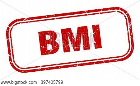 Bmi Stamp. Bmi Square Grunge Red Sign. Bmi Tag