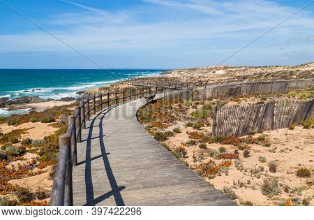 Wood passage in a beach near Vila Nova de Milfontes, Alentejo, Portugal