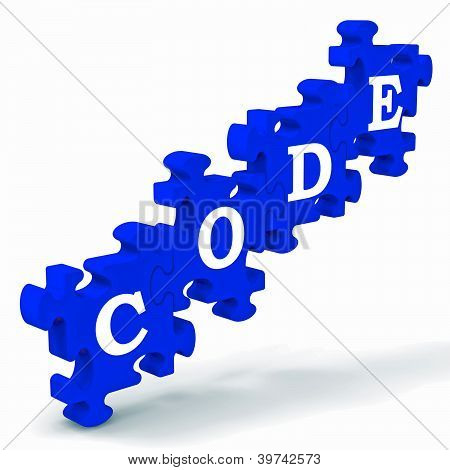Koodi Puzzle osoittavat kodifiointi tai koodaus