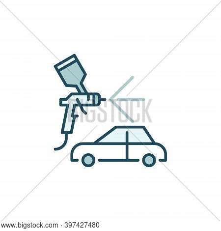 Auto Body Painting Concept Colored Vector Icon Or Logo Element