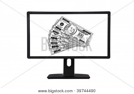 Monitor com dólares