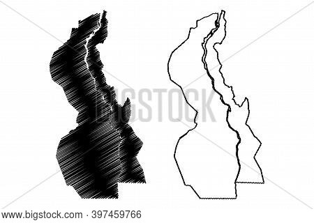 White Nile State (republic Of The Sudan, North Sudan) Map Vector Illustration, Scribble Sketch White