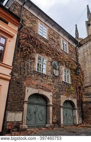 Regional Museum With Ivy-covered Wall, Dvorak´s Museum Of Prehistory Or Formerly Parish School Near 