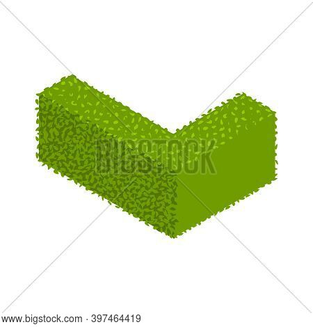 Landscape Design Isometric With Green Fence Hedgerow Vector Illustration