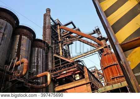 A View From The Rusty, Abandoned Steel City In Vítkovice In Czech Republic The Area Is Used As An In