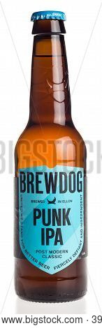 Groningen, Netherlands - November 28, 2020: Bottle Of Scottish Brewdog Punk Ipa Beer Isolated On A W