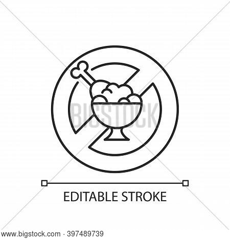 Fasting Linear Icon. Practice Of Abstaining. Religious Traditions During Ramadan Month. Thin Line Cu