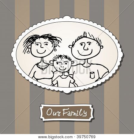Anne ve oğlu ile aile resmi