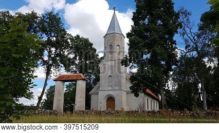Very Old Lutheran Church In The Latvian Village Of Renda On May 4, 2020