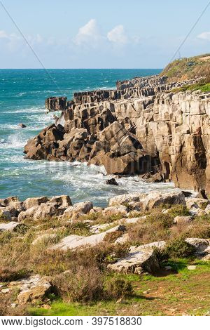 Peniche Sea Cliffs With Atlantic Ocean In Portugal