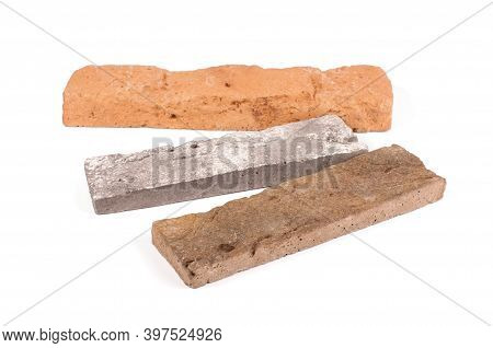 Clinker Brick For House Facade Decor Isolated On The White Background